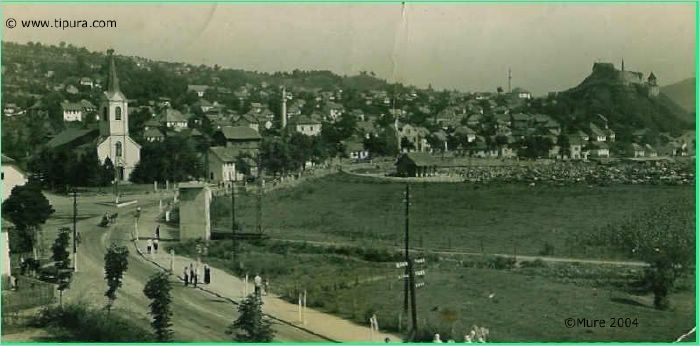 Razglednica iz Doboja oko 1960-te godine, snimljeno sa lokacije danasnjeg hotela Bosna 
